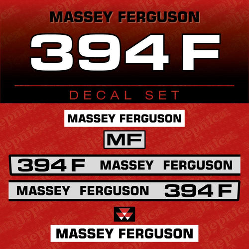 Massey Ferguson 394F Aftermarket Replacement Tractor Decal (Sticker) Set