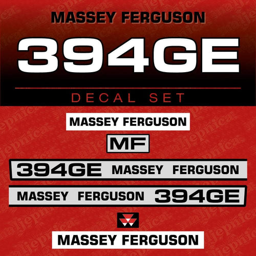 Massey Ferguson 394GE Aftermarket Replacement Tractor Decal (Sticker) Set
