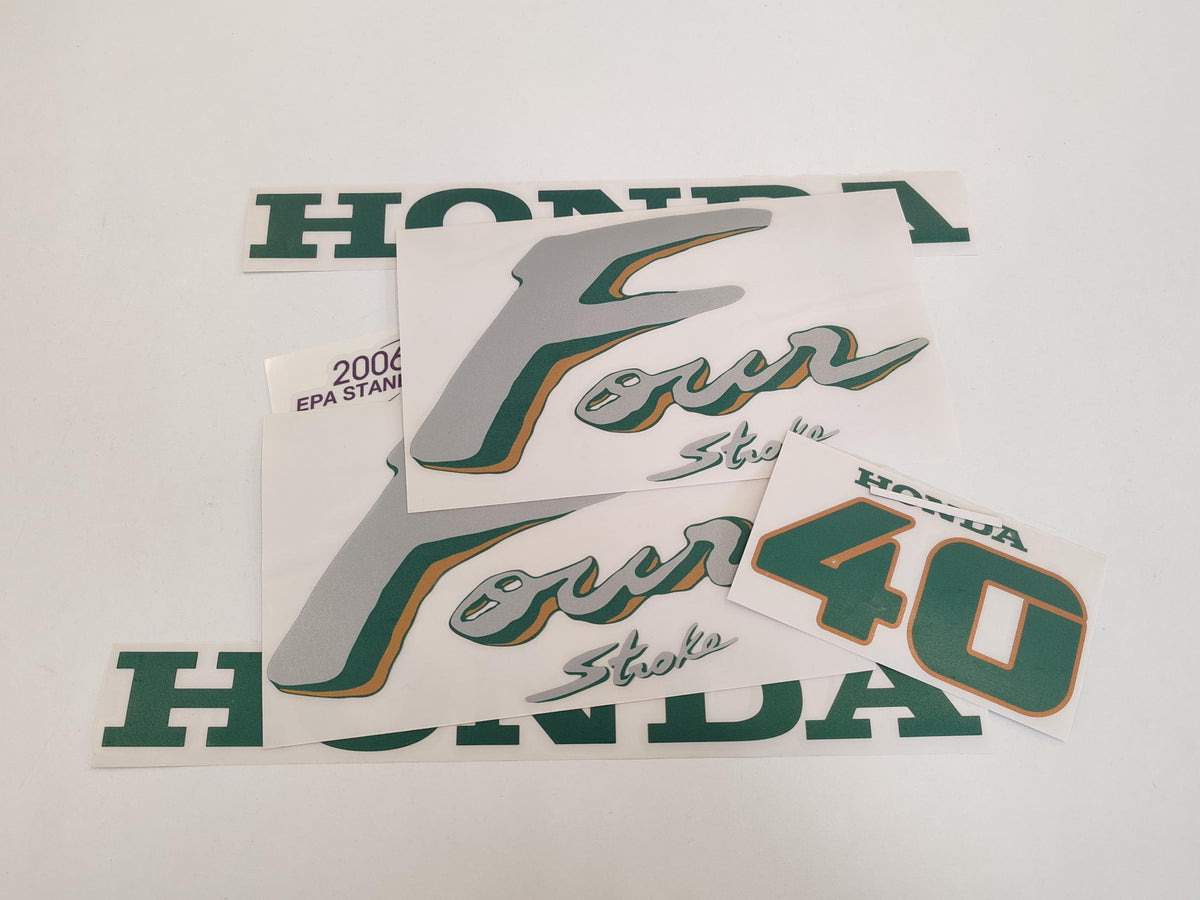 Aftermarket Replacement Decals for Honda 40hp Four Stroke Green 2000 O ...