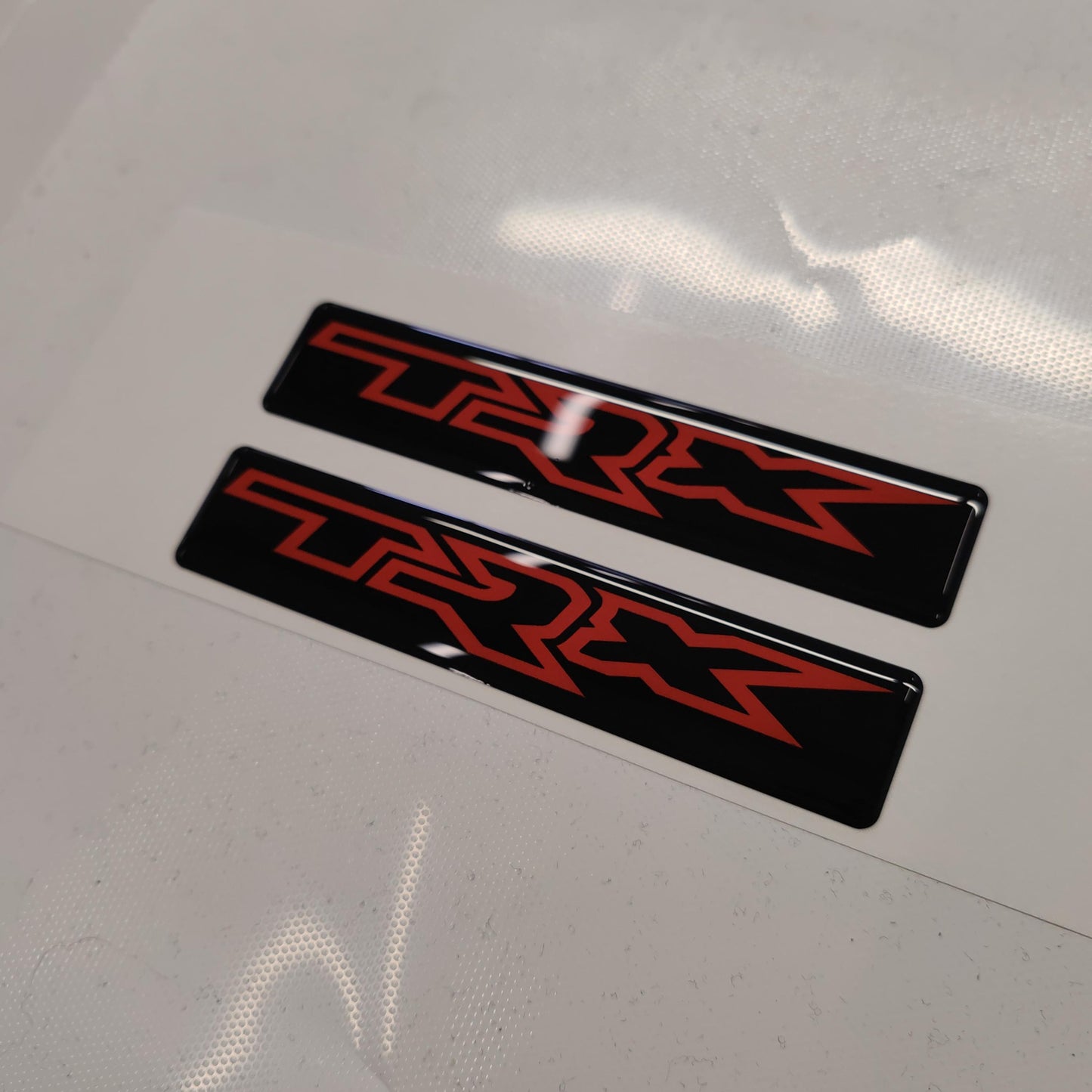Ram TRX 3D Domed Badge Emblem Decals 2pcs / Sticker Resin Set / Red and Black