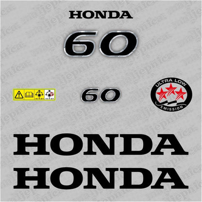 Aftermarket Replacement Honda 60 Two Stroke (2017) Outboard Decal Sticker Set