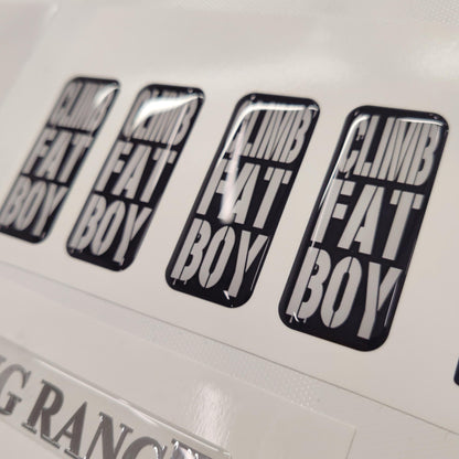 Climb Fat Boy 3D Badge Domed Decals 4pcs / Sticker Resin Set