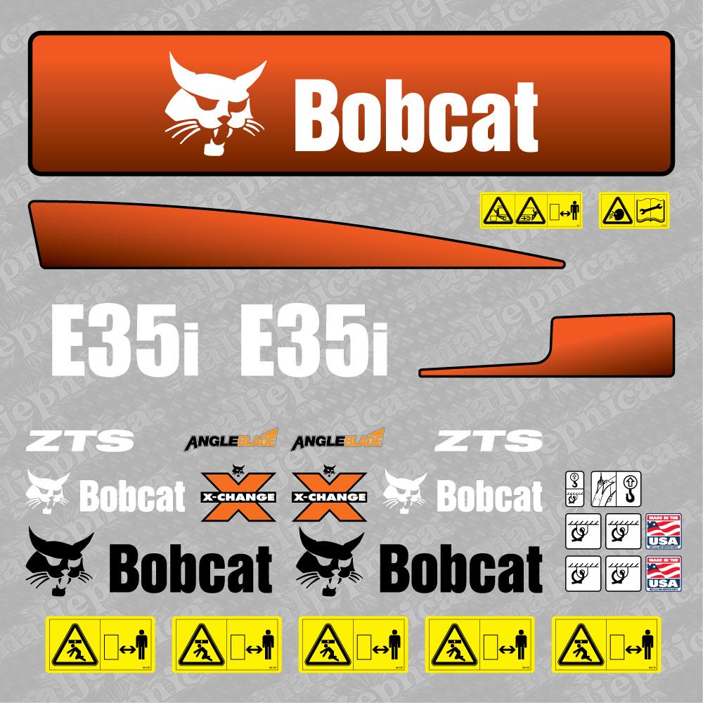 Aftermarket E35i Bobcat Mini Excavator Compact Decals / Aufkleber / Adesivo / Sticker / Replacement Set (older model) Reprdouction