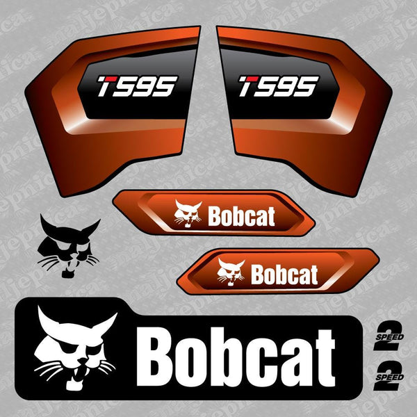 Aftermarket Decals for Bobcat T595 Compact Track Loader / Aufkleber / Adesivo / Sticker / Replacement Set (M3) Reprdouction