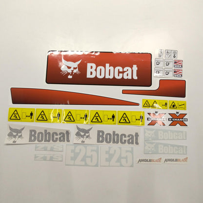 Aftermarket E25 Bobcat Mini Excavator Compact Decals / Aufkleber / Adesivo / Sticker / Replacement Set (older model) Reprdouction