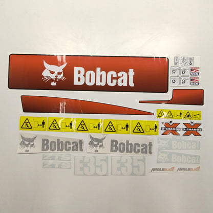 Aftermarket E35 Bobcat Mini Excavator Compact Decals / Aufkleber / Adesivo / Sticker / Replacement Set (older model) Reprdouction