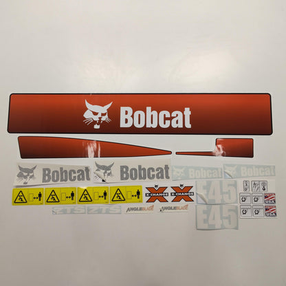 Aftermarket E45 Bobcat Mini Excavator Compact Decals / Aufkleber / Adesivo / Sticker / Replacement Set (older model) Reprdouction