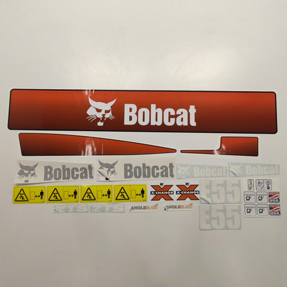Aftermarket E55 Bobcat Mini Excavator Compact Decals / Aufkleber / Adesivo / Sticker / Replacement Set (older model) Reprdouction