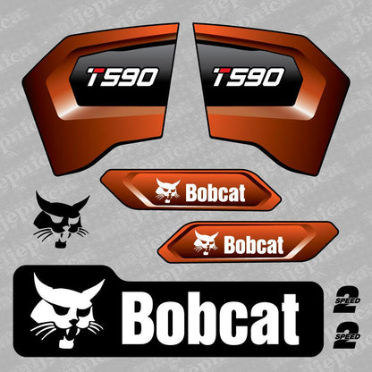 Aftermarket Decals for Bobcat T590 Compact Track Loader / Aufkleber / Adesivo / Sticker / Replacement Set (M3) Reprdouction