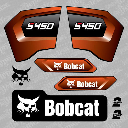 Aftermarket Decals for Bobcat S450 Compact Track Loader / Aufkleber / Adesivo / Sticker / Replacement Set (M3) Reprdouction