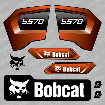 Aftermarket Decals for Bobcat S570 Compact Track Loader / Aufkleber / Adesivo / Sticker / Replacement Set (M3) Reprdouction