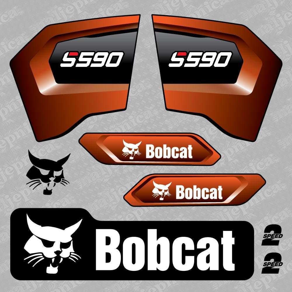 Aftermarket Decals for Bobcat S590 Compact Track Loader / Aufkleber / Adesivo / Sticker / Replacement Set (M3) Reprdouction