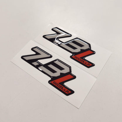 7.3L Godzilla 3D Aftermarket Replacement Decals Domed 2pcs / Sticker Resin Set