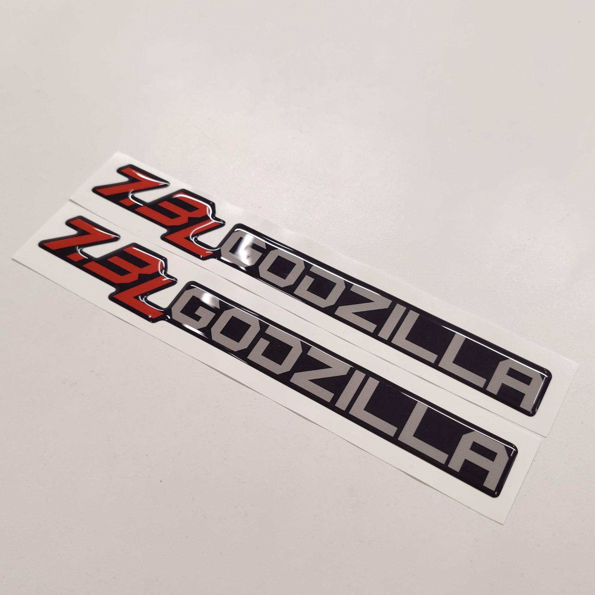 7.3L Godzilla 3D Aftermarket Replacement Decals Domed 2pcs Long / Sticker Resin Set