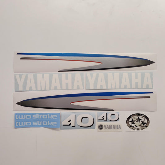 Yamaha 40 Two Stroke (2002-2006) Aftermarket Replacement Outboard Decals Sticker Set