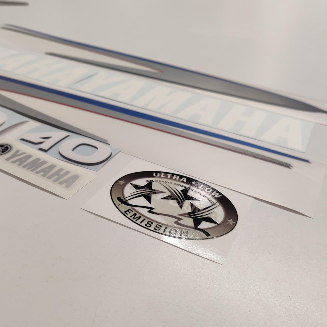 Yamaha 40 Two Stroke (2002-2006) Aftermarket Replacement Outboard Decals Sticker Set