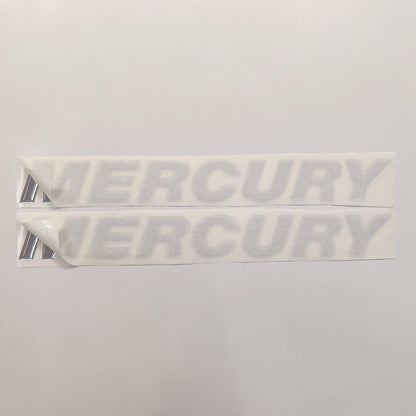 Mercury 3D Raised Chrome Resin Lettering Decal Set / 2 Piece for Outboards / Aftermarket Replacement Reproduction
