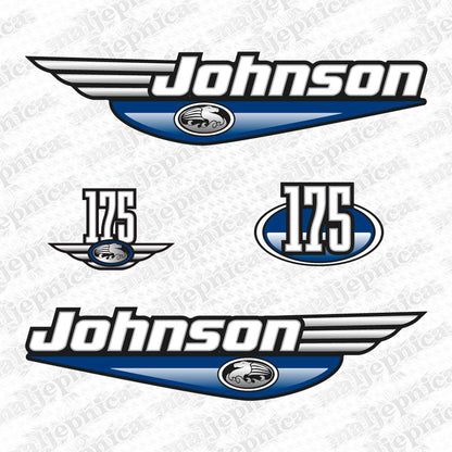 Johnson 175 Outboard (1992 - 2000) BLUE Aftermarket Replacement Decal / aufkleber / adesivo / Sticker Set