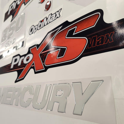Mercury 250 3D PRO XS Optimax (2012-2017) Domed Aftermarket Replacement Outboard Decal Sticker Resin Set