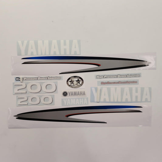 Yamaha 200 HPDI (2002-2006) Aftermarket Replacement Outboard Decal Sticker Set / Reproduction