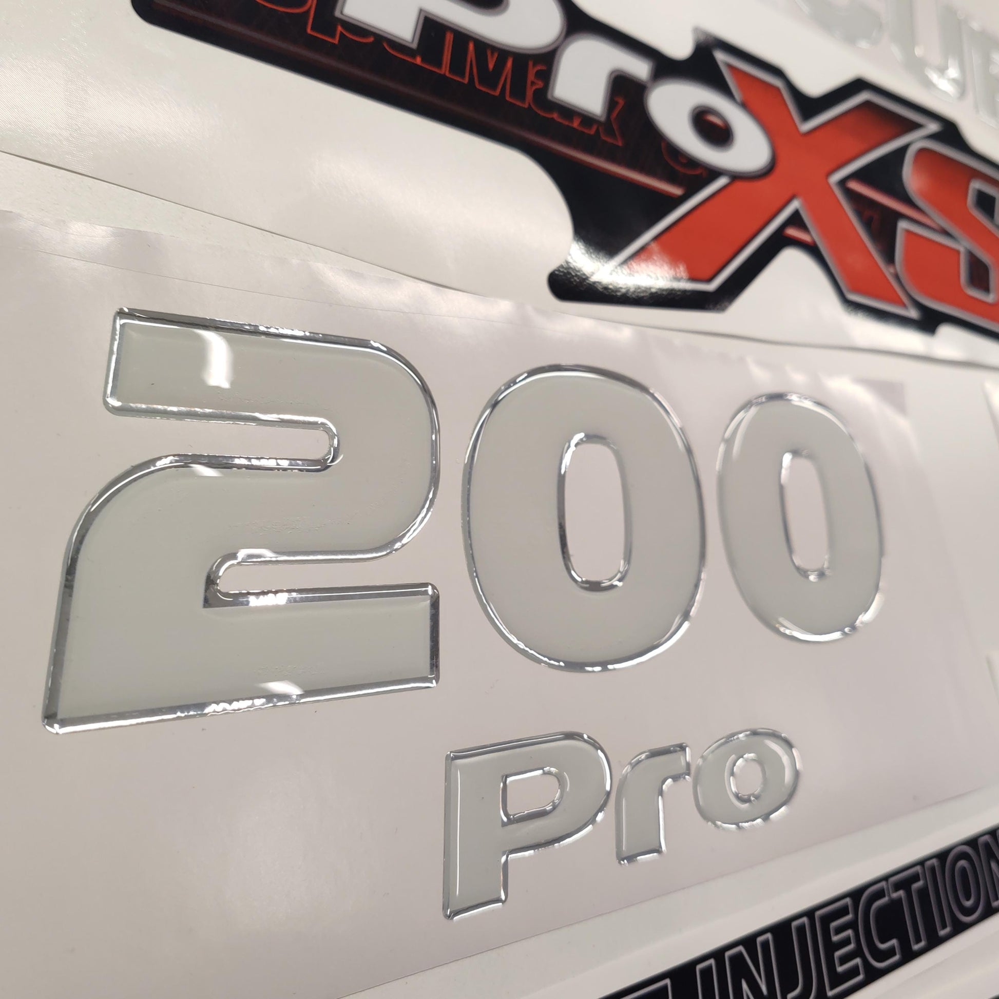 Mercury 200 3D PRO XS Optimax (2012-2017) Domed Aftermarket Replacement Outboard Decal Sticker Resin Set