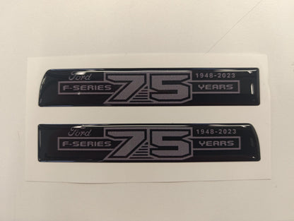 F Series 3D 75 Years Aftermarket Replacement Fender Decals for 2023 and 2024 Ford F250 or F350 Domed Decal 2pcs / Sticker Resin Set / W & G