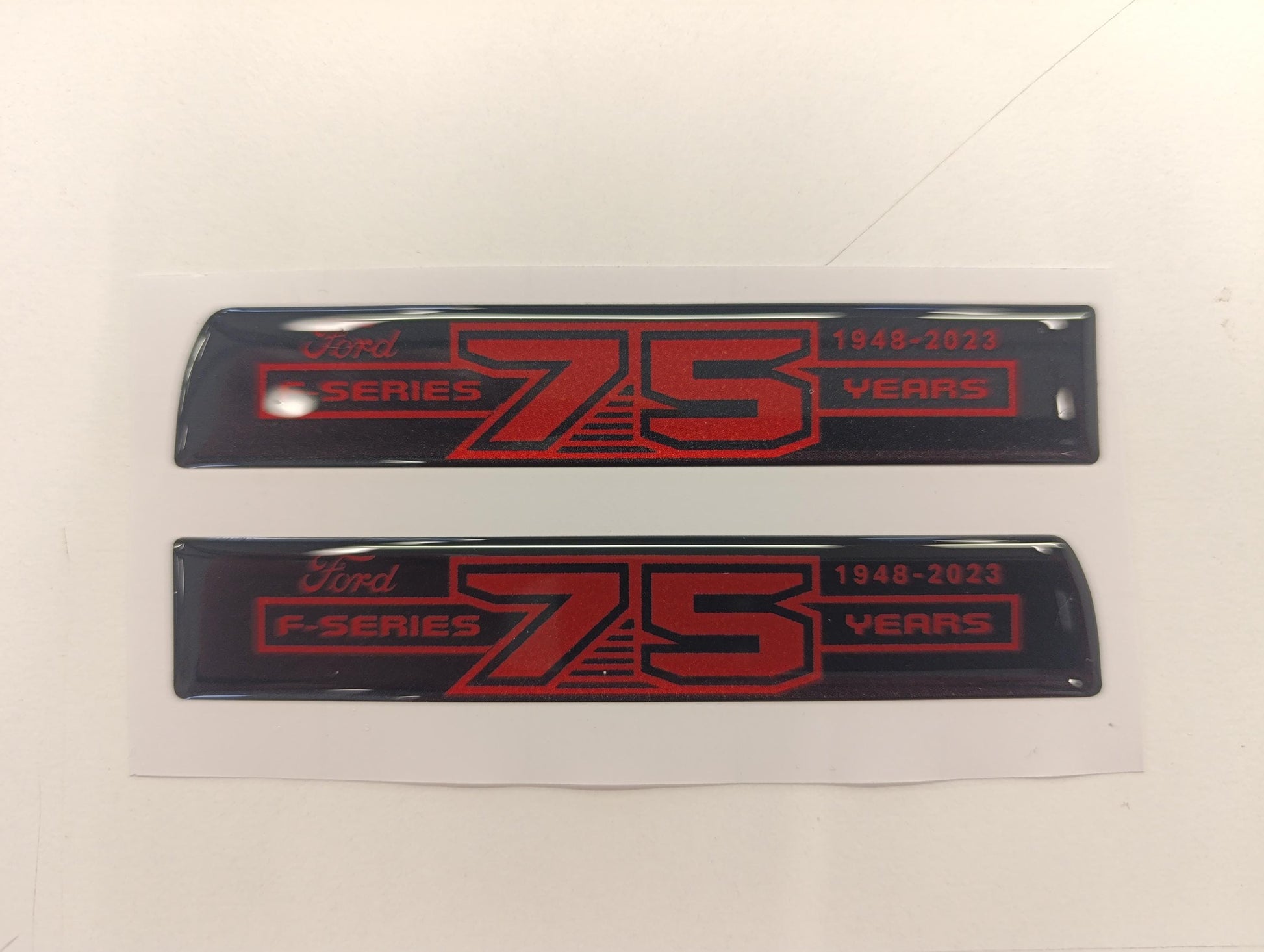 F Series 3D 75 Years Aftermarket Replacement Fender Decals for 2023 and 2024 Ford F250 or F350 Domed Decal 2pcs / Sticker Resin Set / S & R