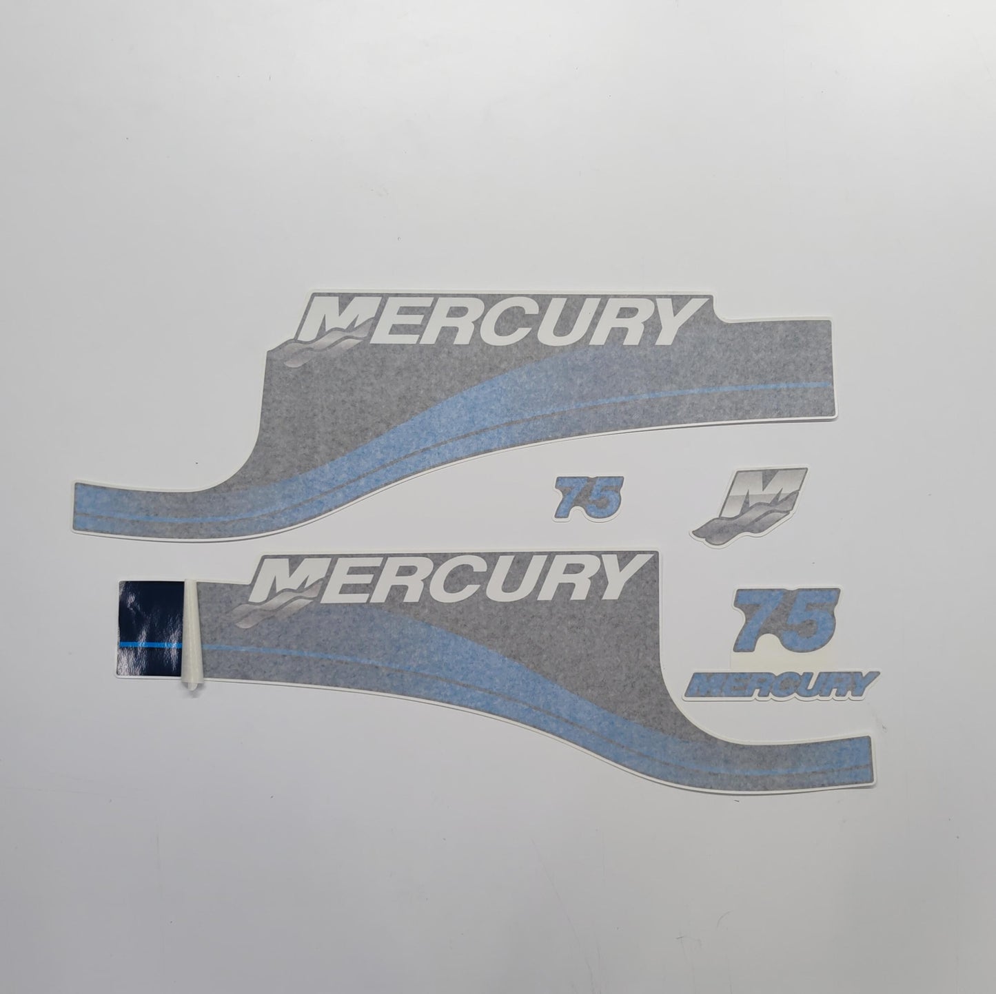 Mercury 75 Two Stroke (2004-2005) Blue Aftermarket Replacement Outboard Decal / Aufkleber / Adesivo / Sticker / Decals Set