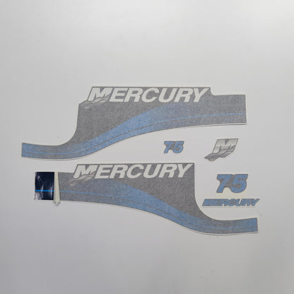 Mercury 75 Two Stroke (2004-2005) Blue Aftermarket Replacement Outboard Decal / Aufkleber / Adesivo / Sticker / Decals Set