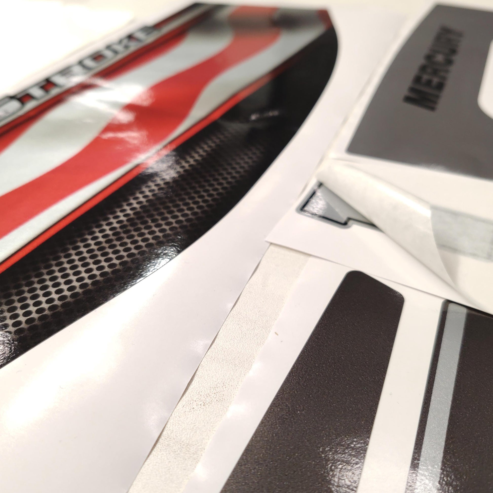 Mercury 150 Four Stroke 2013+ (3D font) US Flag aftermarket replacement outboard decal raised / domed / sticker set