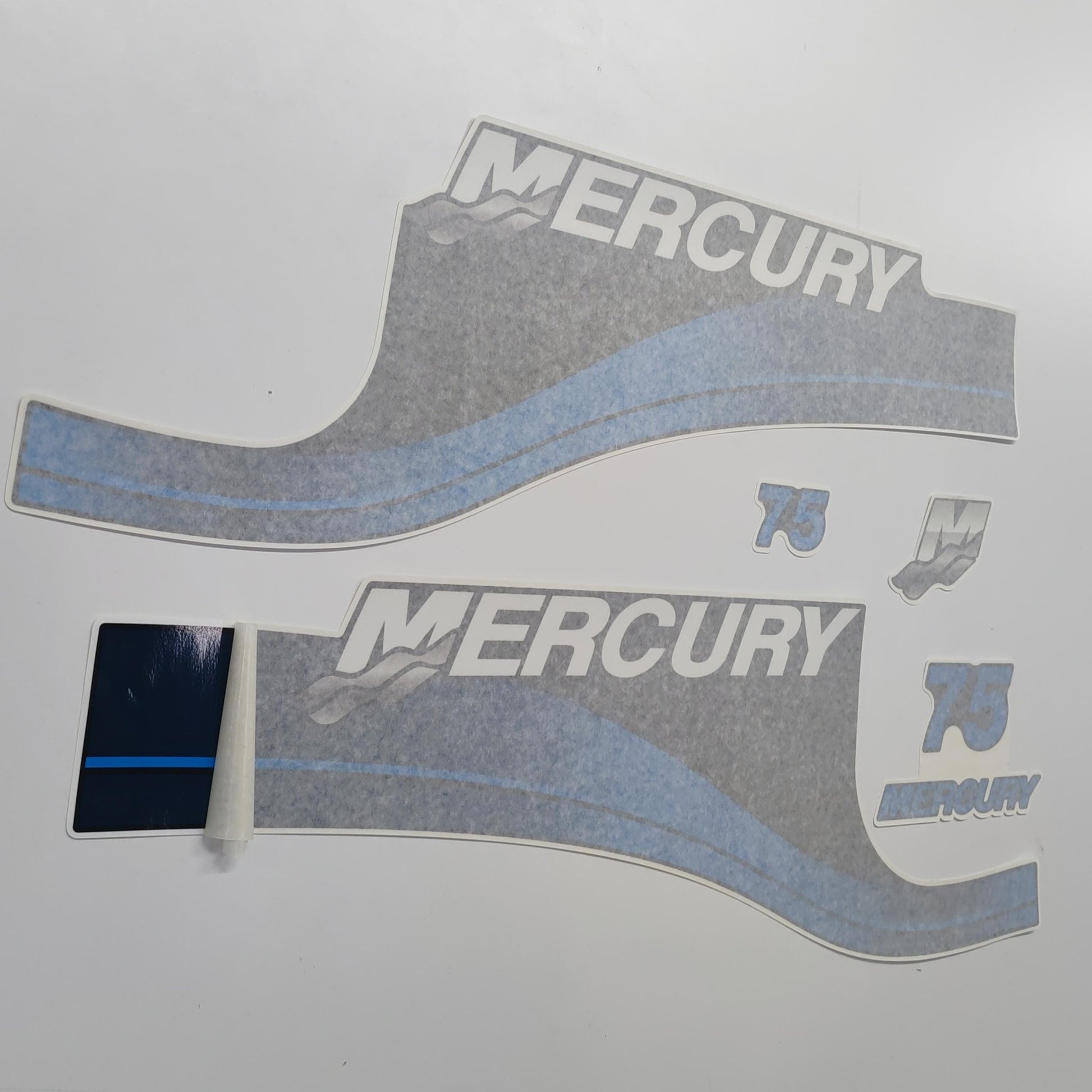 Mercury 75 Two Stroke (2004-2005) Blue Aftermarket Replacement Outboard Decal / Aufkleber / Adesivo / Sticker / Decals Set
