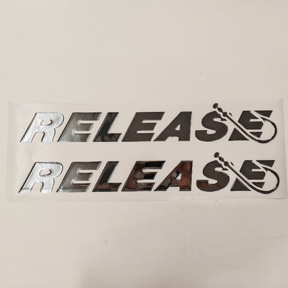 Replacement Decal Set fits Release Boat - 3D Chrome Resin Raised 24" 2pcs / Stickers / Decal Set