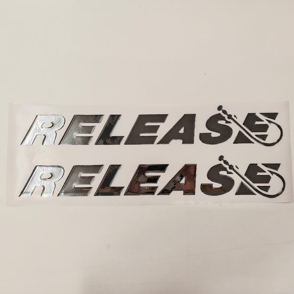 Replacement Decal Set fits Release Boat - 3D Chrome Resin Raised 24" 2pcs / Stickers / Decal Set