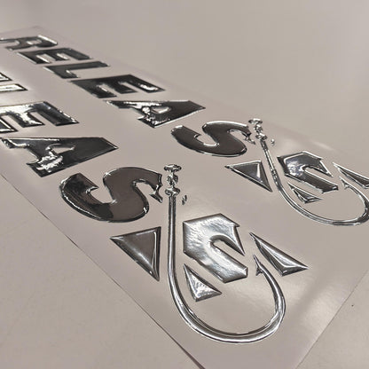 Replacement Decal Set fits Release Boat - 3D Chrome Resin Raised 24" 2pcs / Stickers / Decal Set