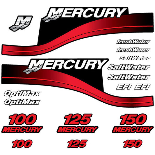 Mercury 100 125 150 outboard (1999-2004) decal aufkleber adesivo sticker set replacement decal set