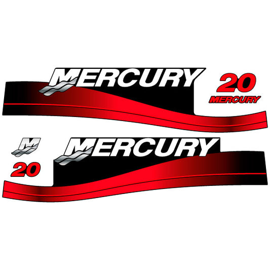 Mercury 20 outboard (1999-2004) decal aufkleber adesivo sticker set replacement decal set