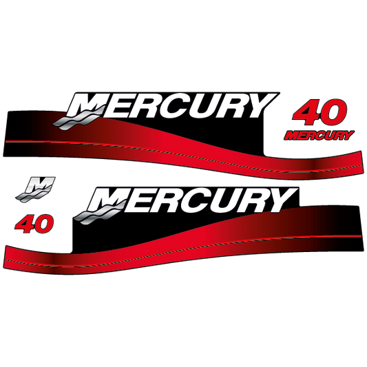 Mercury 40 outboard (1999-2004) decal aufkleber adesivo sticker set replacement decal set