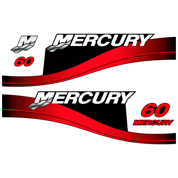 Mercury 60 outboard (1999-2004) decal aufkleber sticker set replacement decal set