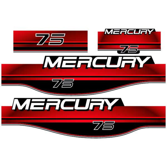 Mercury 75 outboard (1994-1998) decal aufkleber sticker set replacement decal set