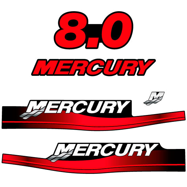 Mercury 8.0 outboard (1999-2004) decal aufkleber adesivo sticker set replacement decal set
