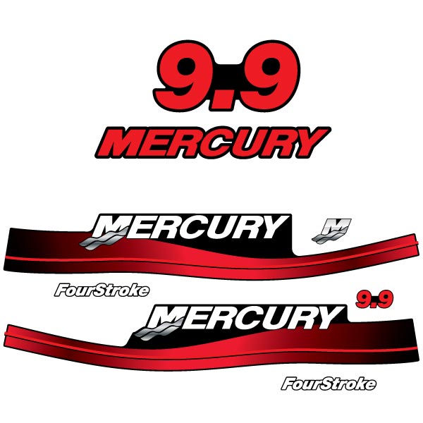 Mercury 9.9 Four Stroke outboard (1999-2004) decal aufkleber adesivo sticker set replacement decal set
