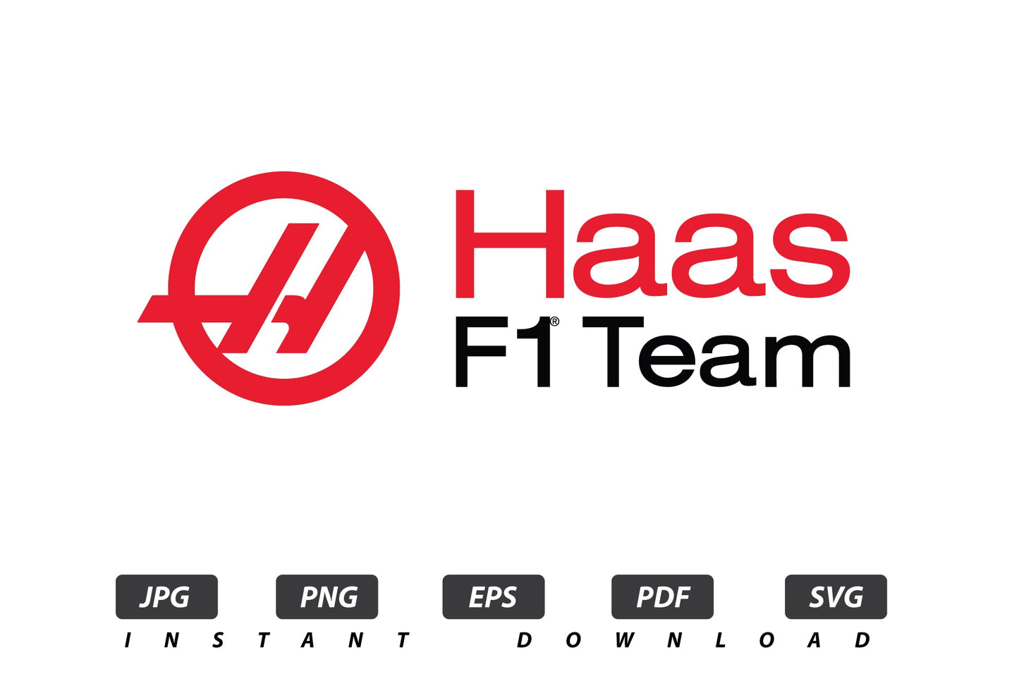 HAAS F1 Vector Logo / EPS / SVG / PDF / JPG / PNG Instant Download / Print Cut Template