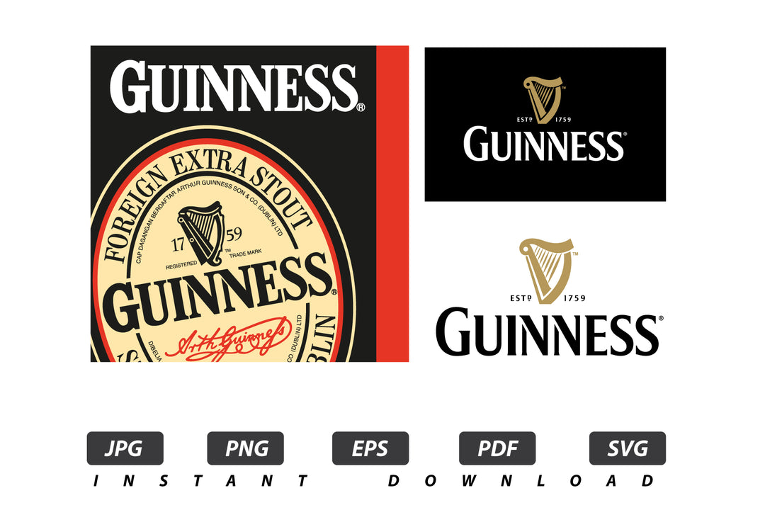 Guinness Vector Logo / EPS / SVG / PDF / JPG / PNG Instant Download / Print Cut Template
