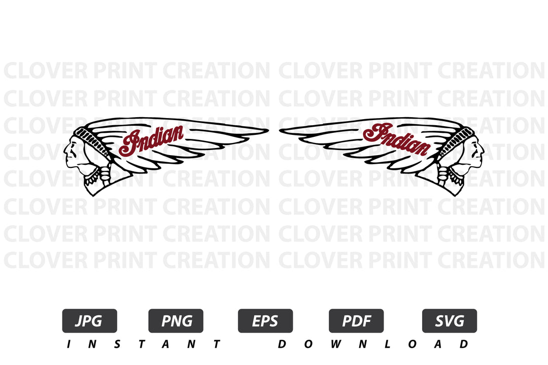 Indian Motorcycle Vector Logo / EPS / SVG / PDF / JPG / PNG Instant Download / Print Cut Template