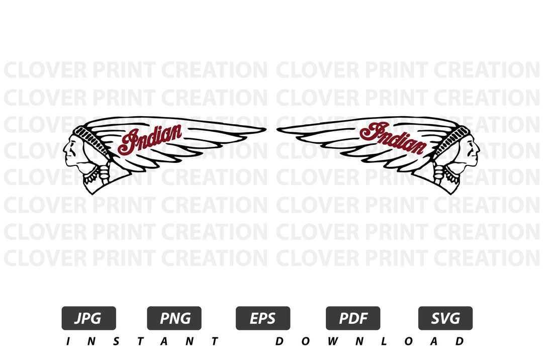 Indian Motorcycle Vector Logo / EPS / SVG / PDF / JPG / PNG Instant Download / Print Cut Template