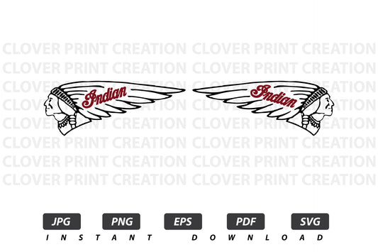Indian Motorcycle Vector Logo / EPS / SVG / PDF / JPG / PNG Instant Download / Print Cut Template