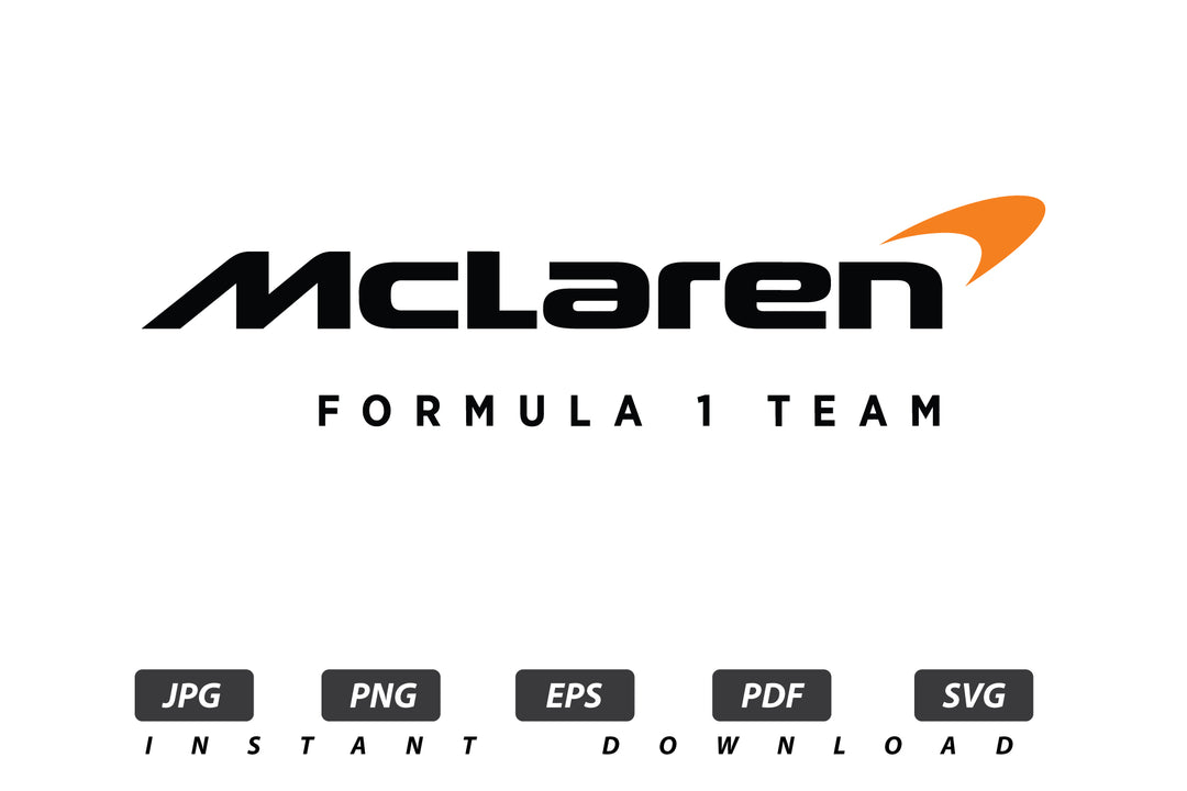 McLaren F1 Vector Logo / EPS / SVG / PDF / JPG / PNG Instant Download / Print Cut Template