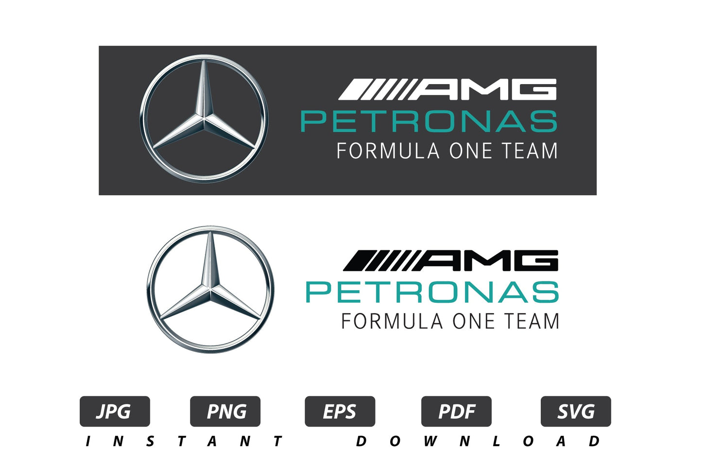 AMG Mercedes F1 Vector Logo / EPS / SVG / PDF / JPG / PNG Instant Download / Print Cut Template