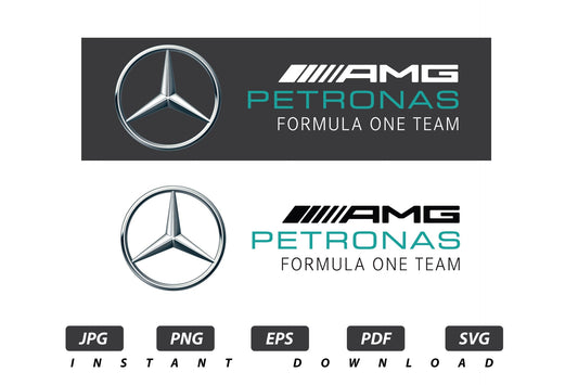 AMG Mercedes F1 Vector Logo / EPS / SVG / PDF / JPG / PNG Instant Download / Print Cut Template